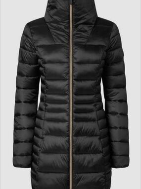 Save The Duck Caroline Longline Satin Puffer Jacket - Size 3 / US Large